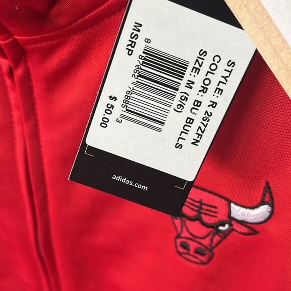 Adidas Chicago Bulls Toddler Full Zip Red Track Set Size 7T - Picture 4 of 5
